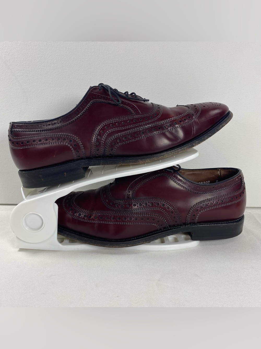 Allen Edmonds McAllister Mens 10.5B Burgundy Leather Wingtip Oxford Shoes Brogue